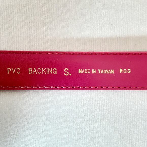 Strawbridge Clothier Fuchsia Pig Suede Belt Small Waist PVC Backing - Picture 9 of 11